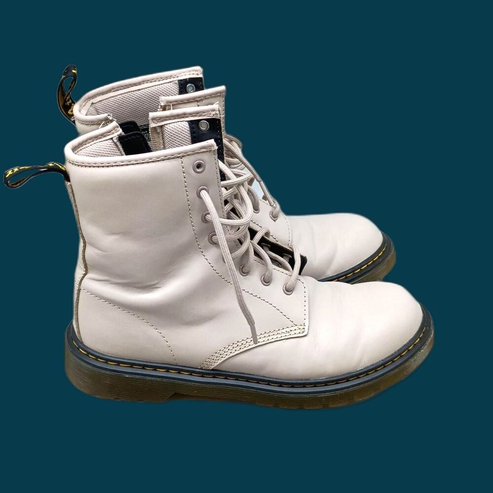 Dr. Martens Leather Combat Boots - Size 6